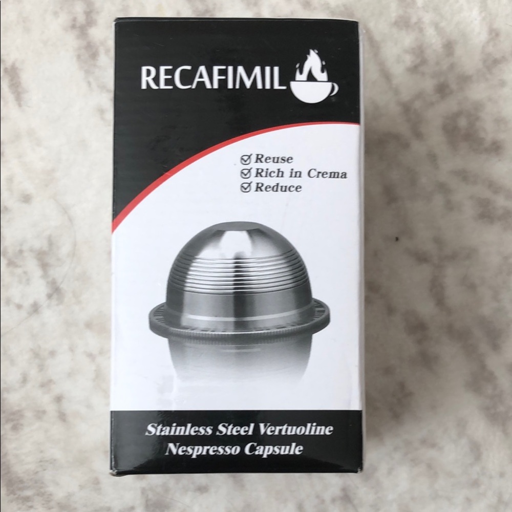 RECAFIMIL Stainless Steel Reusable Nespresso Capsule - Silver
